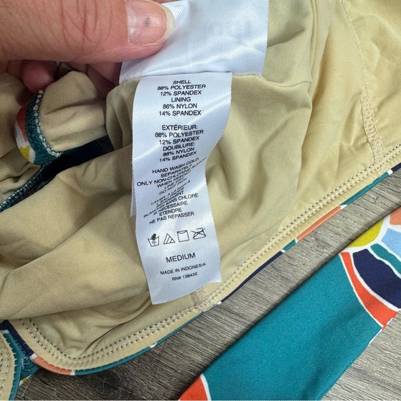 ModCloth bathing suit Women’s One Piece Floral Medium Halter Tropical Green - Picture 8 of 10